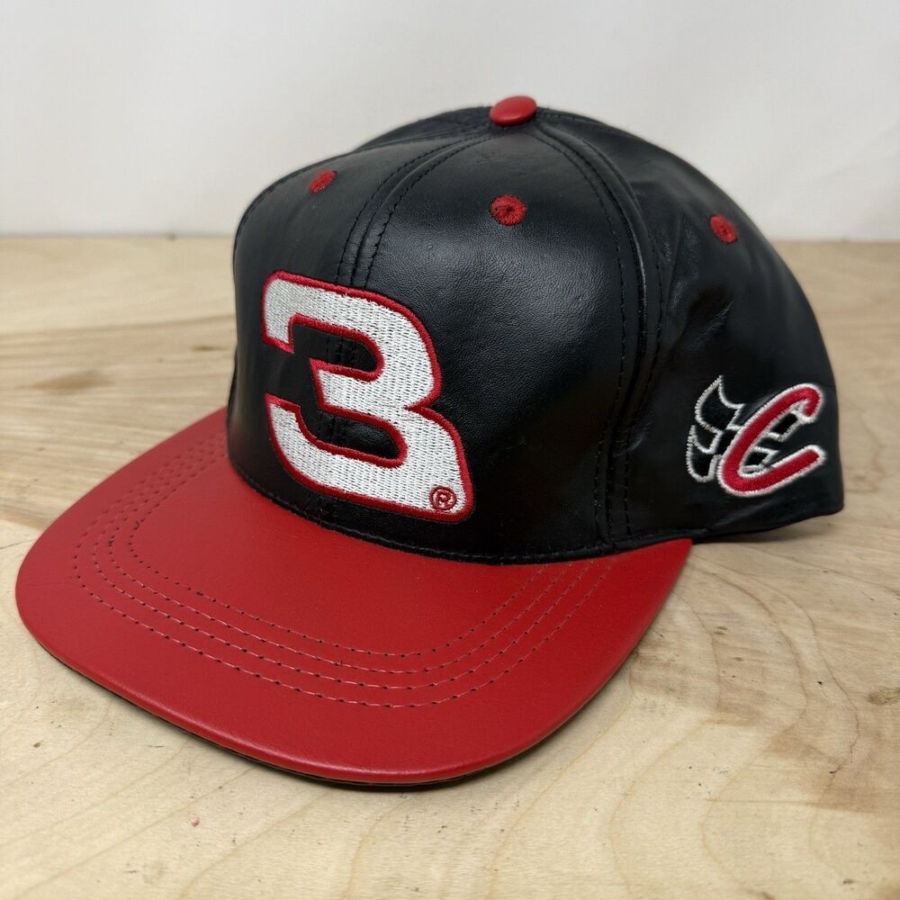 Vintage Leather Dale Earnhardt #3 Cap Hat One Size USA JH Design